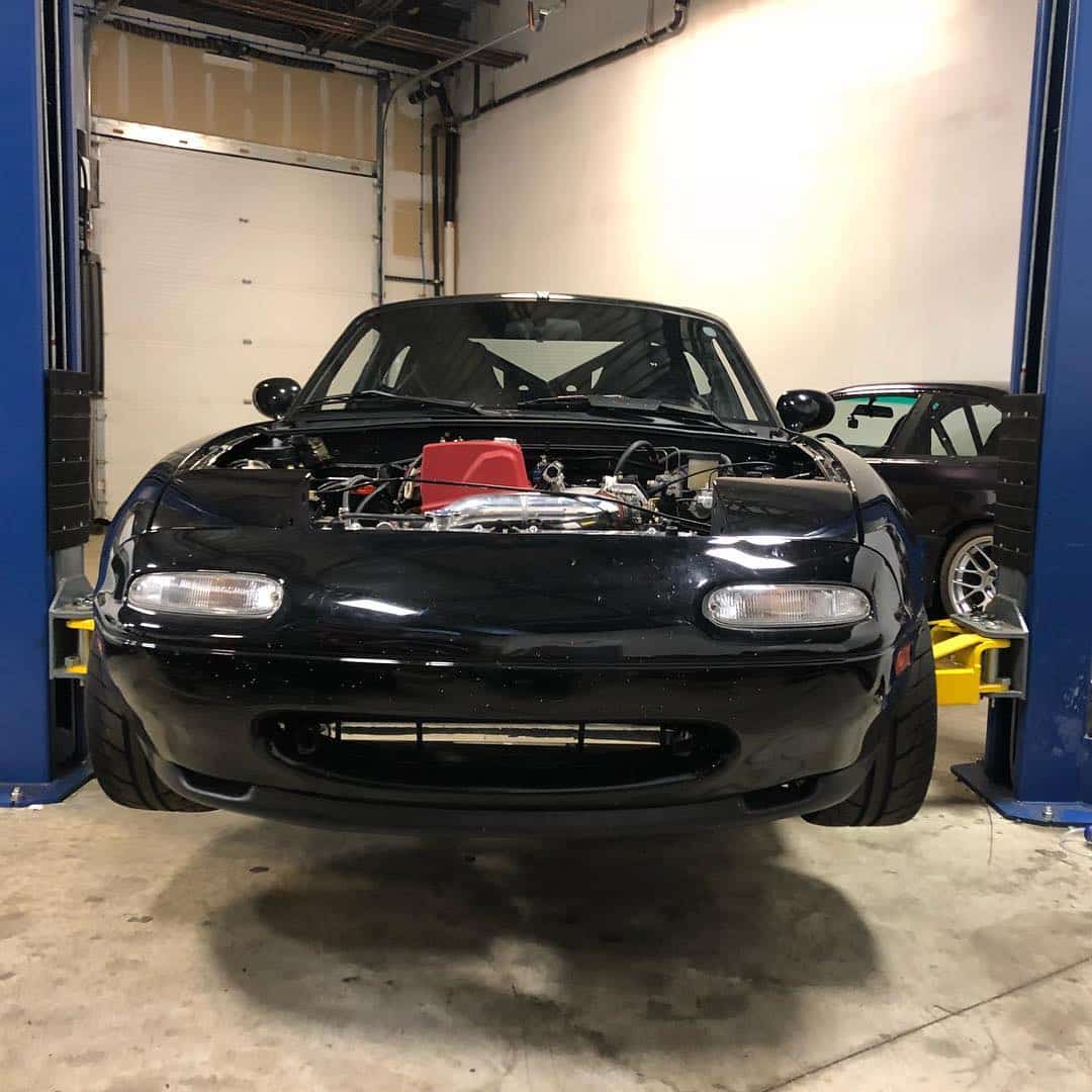 Miata on lift